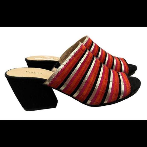 Botkier Shoes - Botkier Womens Posie Red Suede‎ Metallic Mules Shoes 7 Medium (B,M)